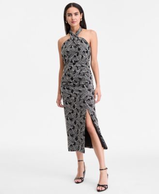 I.N.C. International Concepts - Women's Embroidered Cotton Halter Dress, Exclusively at Macy's