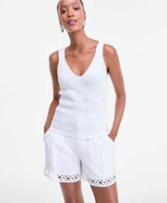 I.N.C. International Concepts - Women's V-Neck Knit Tank Top, Exclusively at Macy's