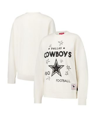 Mitchell & Ness - Women's Cream Dallas Cowboys Lightweight 3.0 Logo Pullover Sweatshirt