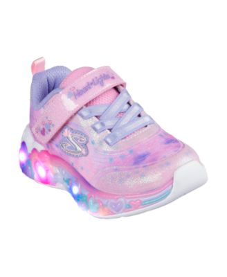 Skechers - Toddler Girls' S-Lights: Eternal Heart Lights Light-Up Fastening Strap Casual Sneakers from Finish Line