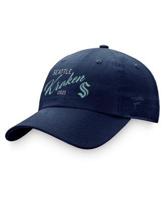 Fanatics - Women's Deep Sea Blue Seattle Kraken Fundamental Script Adjustable Hat