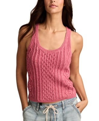 Lucky Brand - Women's Cable-Knit Cotton Sweater Tank Top