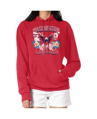G-III 4Her by Carl Banks - Women's Red Washington Capitals Flower Logo Pullover Hoodie
