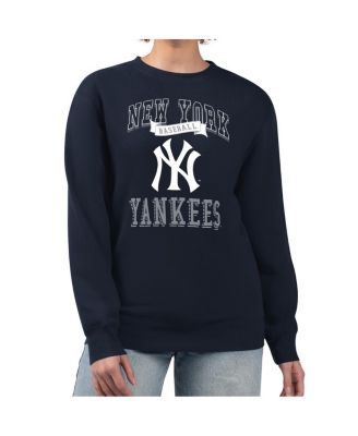 G-III 4Her by Carl Banks - Women's&nbsp;Navy New York Yankees Team Logo Graphic Tri-Blend Fleece Pullover Sweatshirt