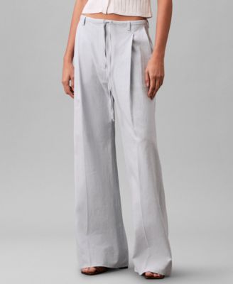Calvin Klein - Women's Front-Pleated Wide-Leg Pants