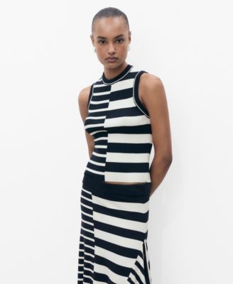 MANGO - Women's Striped Knit Top