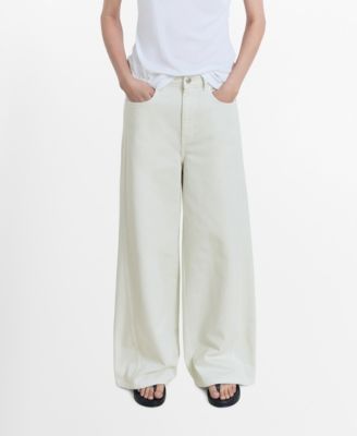 MANGO - Women's Wide leg Mid-Rise Jeans