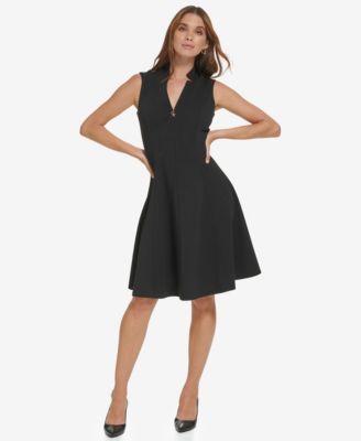 Calvin Klein - Women's Sleeveless Scuba Crepe A-Line Dress
