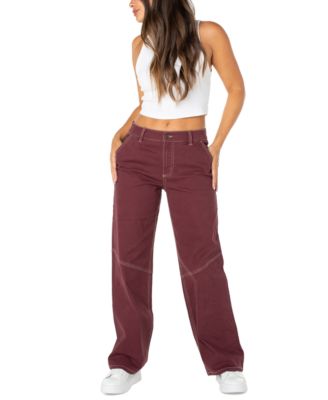 Celebrity Pink - Juniors' Slouchy Skater Colored Denim Wide-Leg Jeans