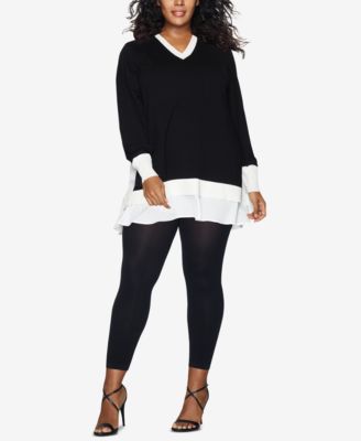 ALLSTAR PRODUCTS GROUP - Hanes Curves Plus Size Blackout Footless Tights