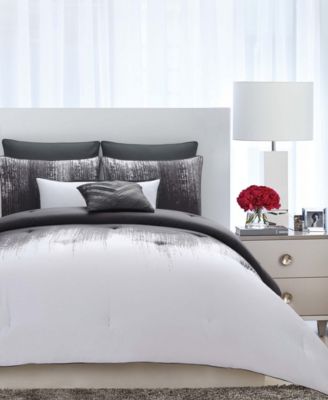 Vince Camuto Home - Vince Camuto Lyon King 3 Piece Duvet Set in Grey