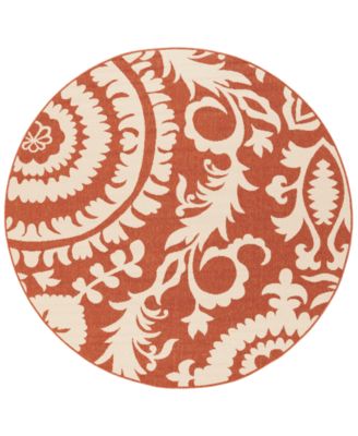 Livabliss - Alfresco ALF-9613 Rust 7'3" Round Area Rug