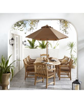 Furniture - Bristol Outdoor 9 Piece Set: 87" x 47" Dining Table and 8 Dining Chairs