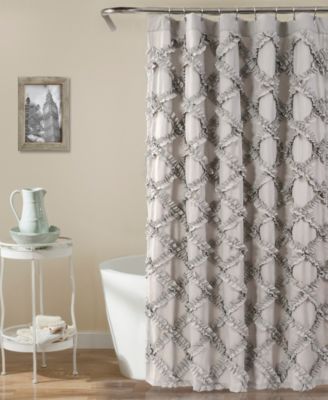 Lush Décor - Ruffle Diamond 72" x 72" Shower Curtain