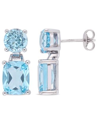 Macy's - Blue Topaz (11-1/6 ct.t.w.) Dangle Earrings in Sterling Silver