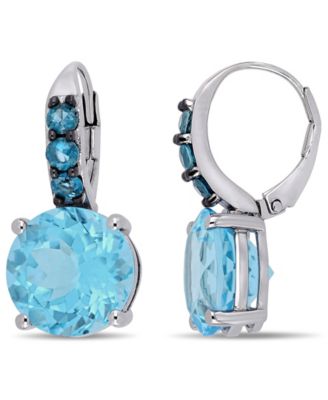 Macy's - Blue Topaz (15-1/4 ct.t.w.) Drop Earrings in Sterling Silver