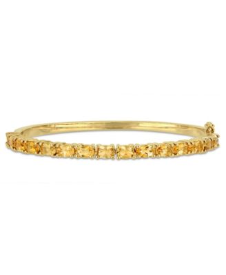 Macy's - Oval-Cut Citrine (6-3/4 ct. t.w) Bangle in 18k Yellow Gold Over Sterling Silver