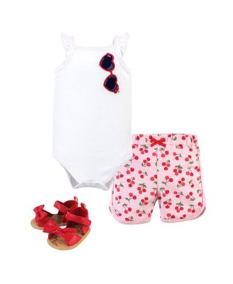 Little Treasure - Baby Boys and Girls Cotton Bodysuit, Pant and Shoe Set