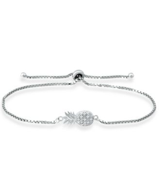 Giani Bernini - Cubic Zirconia Pineapple Bolo Bracelet in Sterling Silver,