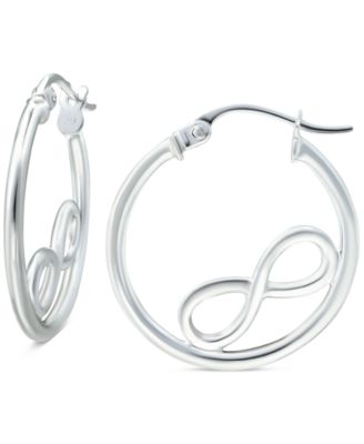 Giani Bernini - Infinity Accent Small Hoop Earrings in Sterling Silver, 0.75"