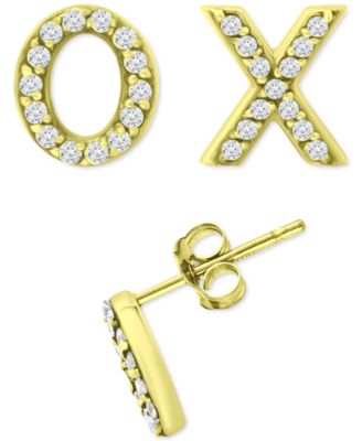 Giani Bernini - Cubic Zirconia X & O Mismatch Stud Earrings