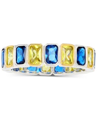 Macy's - Lab-Grown Blue Spinel (1/5 ct. t.w.) & Yellow Cubic Zirconia Ring (Also in White Cubic Zirconia)