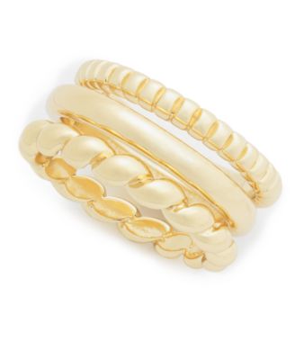 On 34th - Gold-Tone 3-Pc. Set Twist Stack Rings