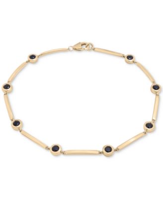 Macy's - Onyx Bezel Bar Link Bracelet in 14k Gold