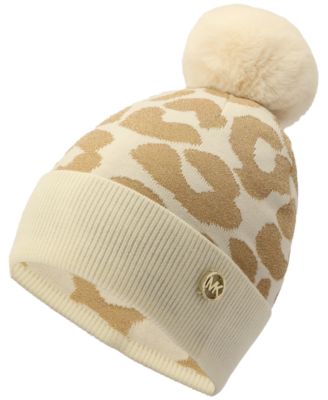 Michael Kors - Women's Metallic Leopard-Print Beanie