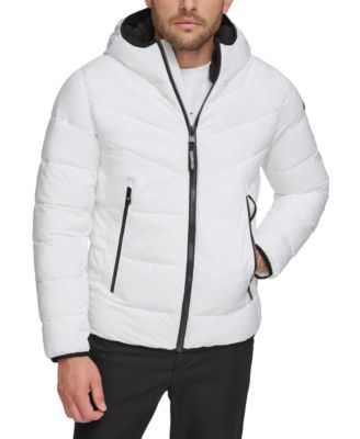 Calvin Klein - Men's Stretch Chevron Hooded Jacket