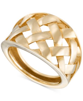 Macy's - Polished Basketweave Openwork Statement Ring in 10k Gold