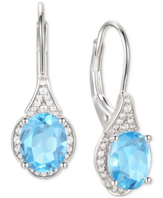 Macy's - Amethyst (2 ct. t.w.) & Lab-Grown White Sapphire (1/5 ct. t.w.) Drop Earrings in 14k Gold-Plated Sterling Silver (Also in Additional Gemstones)