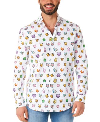 OppoSuits - Men's Long-Sleeve Pixel Pokemon Graphic Shirt