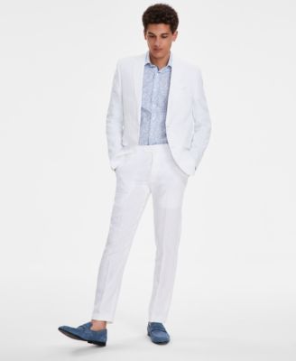 Bar III - Men's Slim-Fit Blue Chambray Suit Jacket