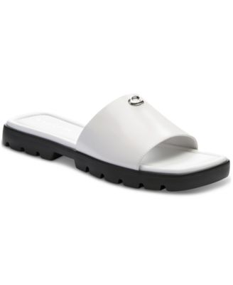 COACH - Women's Florence "C" Lug-Sole Slip-On Slide Flat Sandals