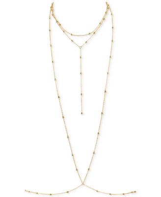 OMA THE LABEL - 18k Gold-Plated Dainty Bead Layered Body Chain