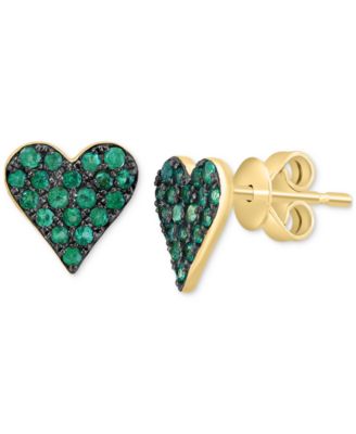 EFFY Collection - Emerald Heart Stud Earrings (1/3 ct. t.w.) in 14k Gold