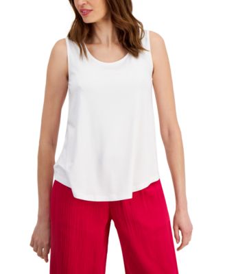 JM Collection - Women's Solid Scoop-Neck Tank Top