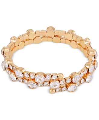 GUESS - Gold-Tone Crystal Double-Row Bangle Bracelet