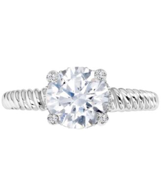 Macy's - Cubic Zirconia Solitaire Twist-Style Engagement Ring