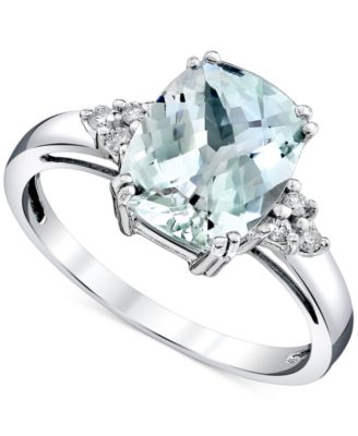 Macy's - Aquamarine (2-1/2 ct. t.w.) & Diamond Accent Ring in Sterling Silver