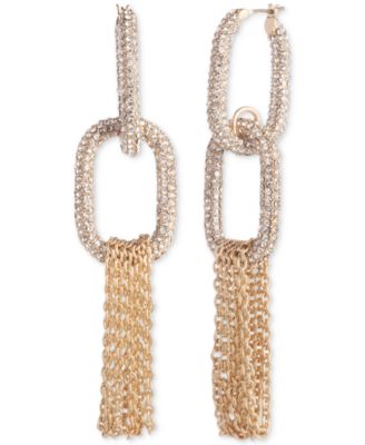 Givenchy - Gold-Tone Crystal Pave Chain Statement Earrings