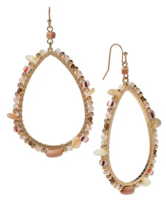 Style & Co - Mixed Bead Open Drop Statement Earrings