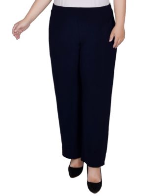 NY Collection - Plus Size Pull-On Wide-Leg Pants