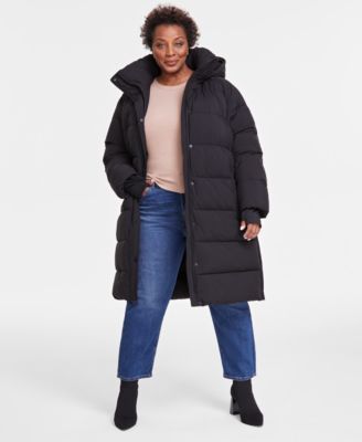 BCBGMAXAZRIA - Plus Size Hooded Pillow-Collar Puffer Coat