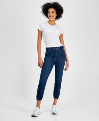 Tinseltown - Juniors' Denim Utility-Pocket Jogger Pants