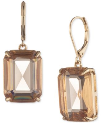 Lauren Ralph Lauren - Gold-Tone Color Rectangle Stone Drop Earrings