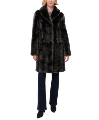 Jones New York - Women's Faux-Fur Single-Breasted Blazer Coat