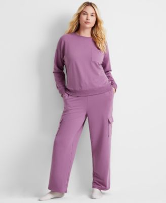 State of Day - Women's High-Rise Fleece Cargo Sweatpants