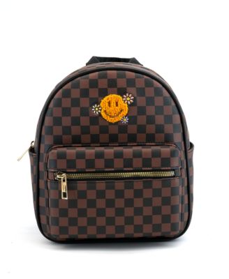LIKE DREAMS - Smiley Checkered Charm Backpack